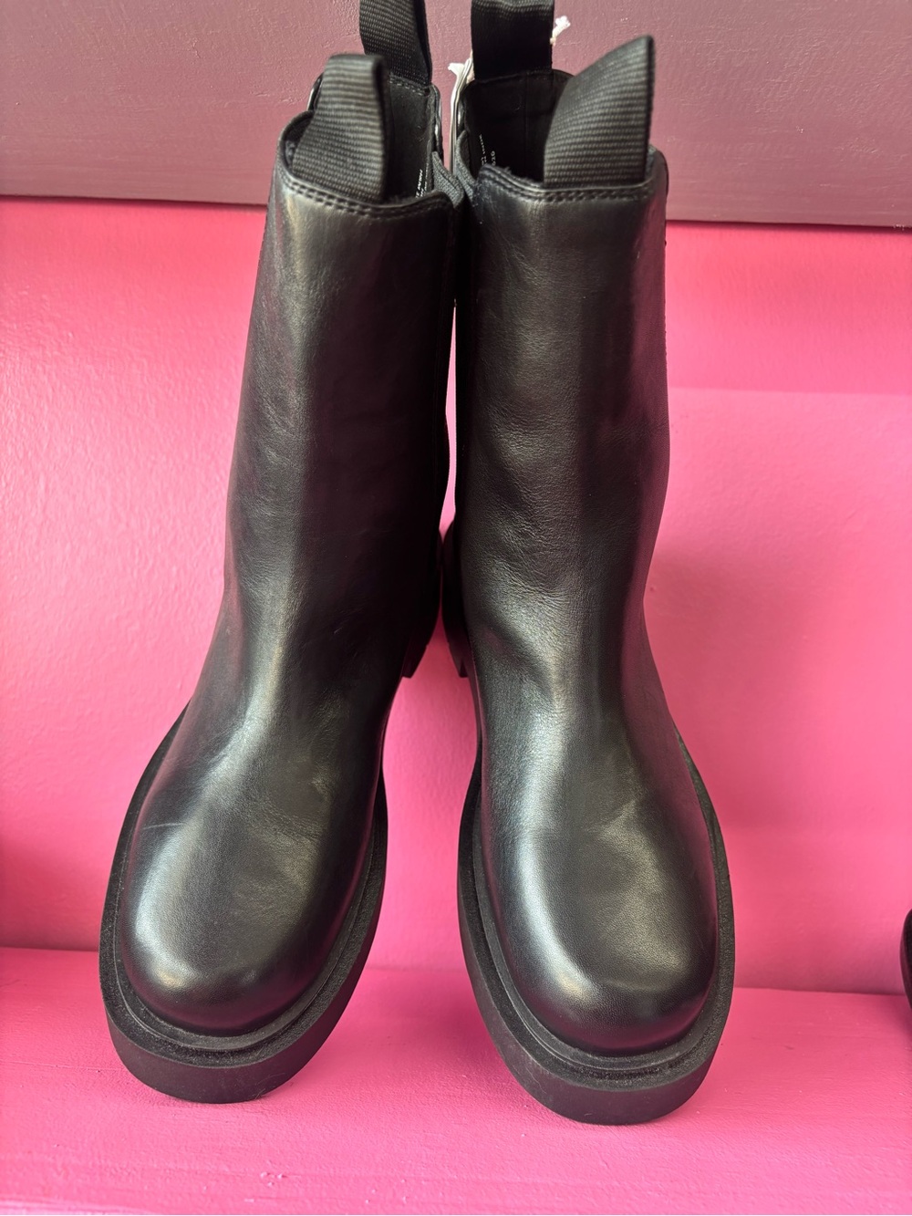 H&M Black Leather Combat Boots